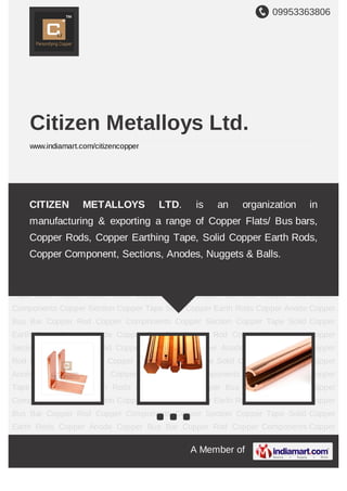 Citizen Metalloys Ltd., Ahmedabad, Copper Bus Bar