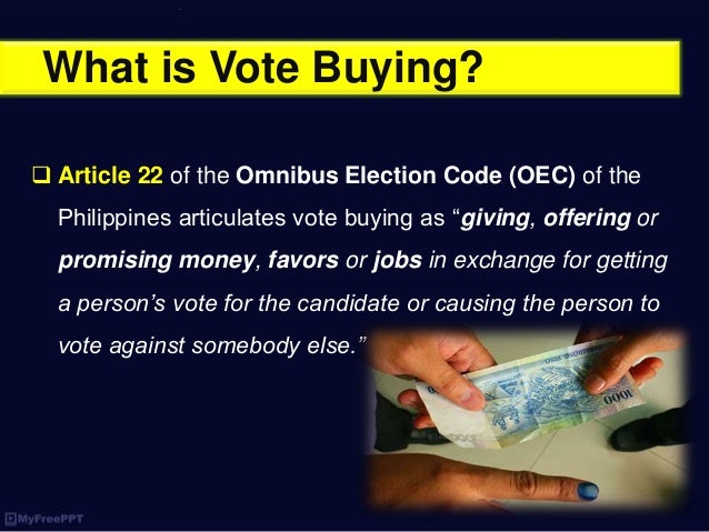 Citizen Engagement: Curbing Vote Buying in the Philippine ...