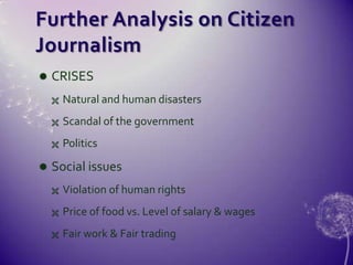 CITIZEN JOURNALISM vs MAINSTREAM JOURNALISM quality of content