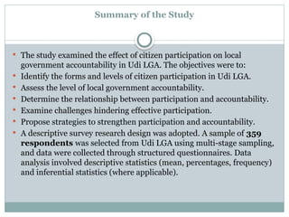 Local Participation CITIZEN PARTICIPATION AND ITS EFFECT ON LOCAL GOVERNMENT.pptx