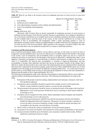 Citizen participation and service delivery at the local | PDF