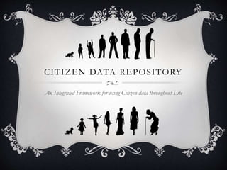 CITIZEN DATA REPOSITORY
An Integrated Framework for using Citizen data throughout Life
 