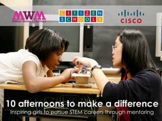 10 afternoons to make a difference
Inspiring girls to pursue STEM careers through mentoring
 