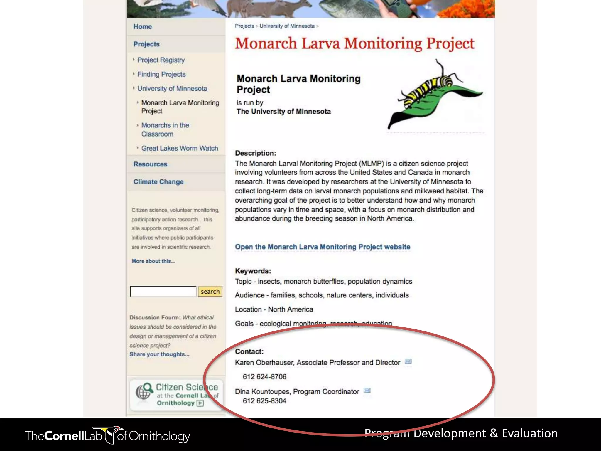 Program Development & Evaluation
 