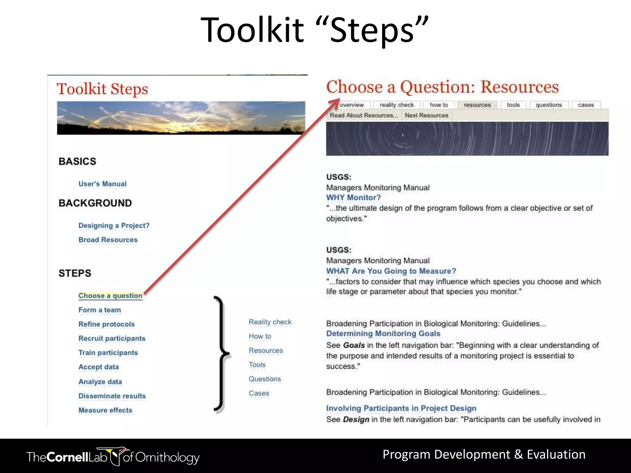 Toolkit “Steps”




           Program Development & Evaluation
 