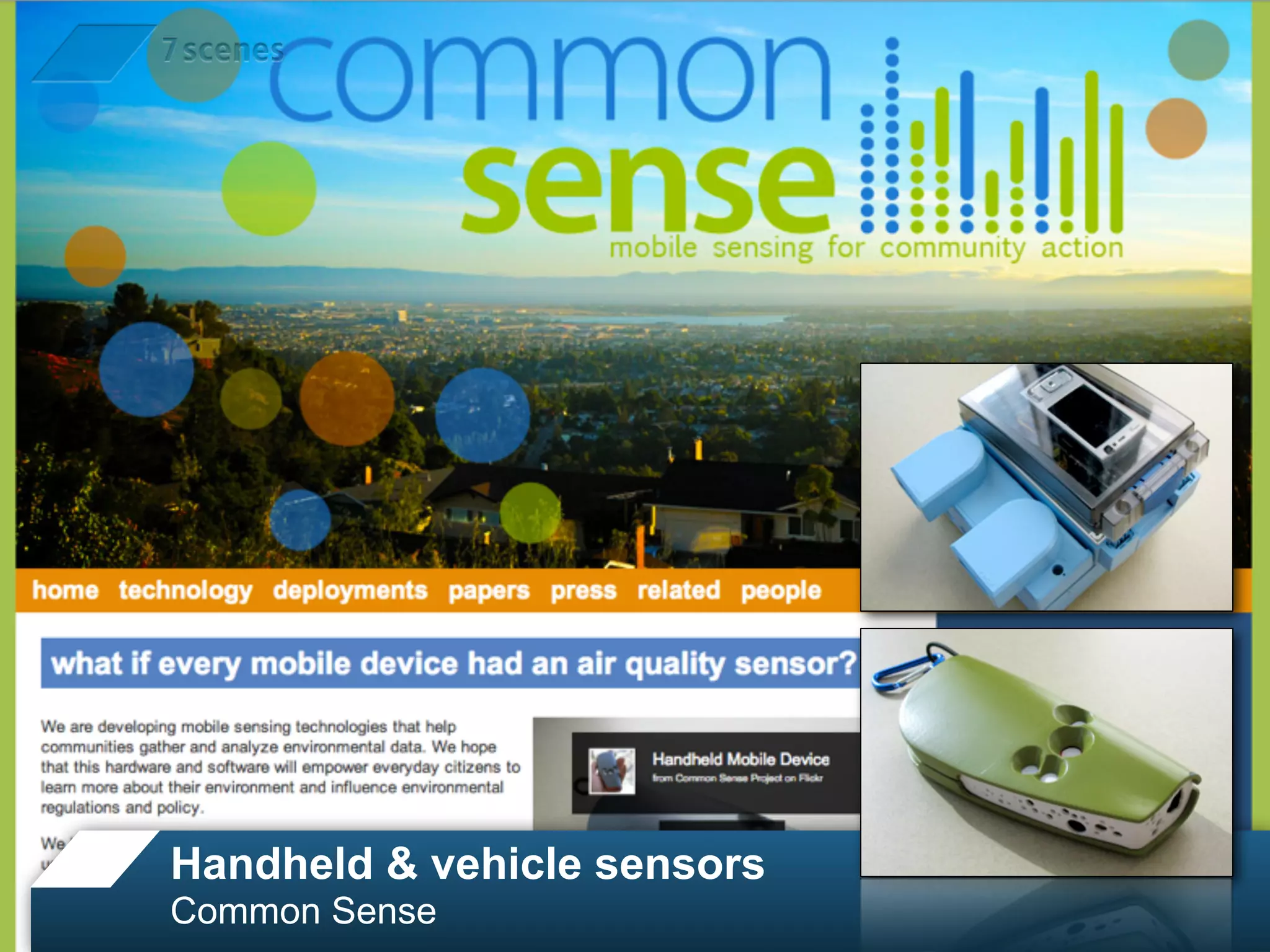 Handheld & vehicle sensors
Common Sense
 