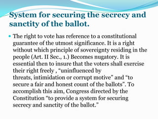 Citizenship and Suffrage