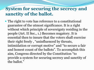 Citizenship and Suffrage