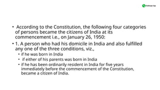 indian citizenship constitution act.pptx | Adoption and Fostering ...
