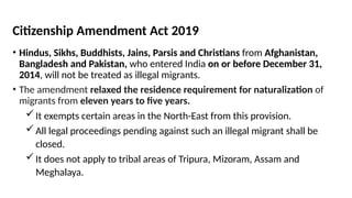 Comprehensive Overview of Indian Citizenship Laws and Amendments | PPTX