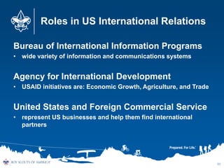 Roles in US International Relations
Bureau of International Information Programs
• wide variety of information and communi...