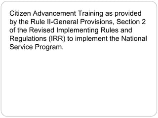 Citizenship advancement training | PPT