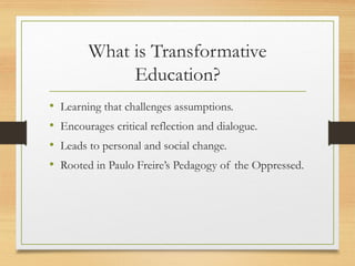 Citizenship and transformative education | PPTX