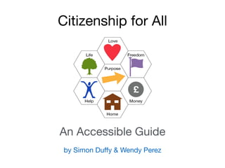 by Simon Duﬀy & Wendy Perez
Citizenship for All
An Accessible Guide
 