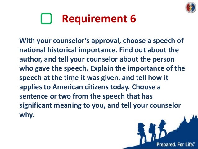 Help with speech national historical importance