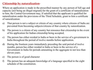 Citizenship rules in india | PPTX