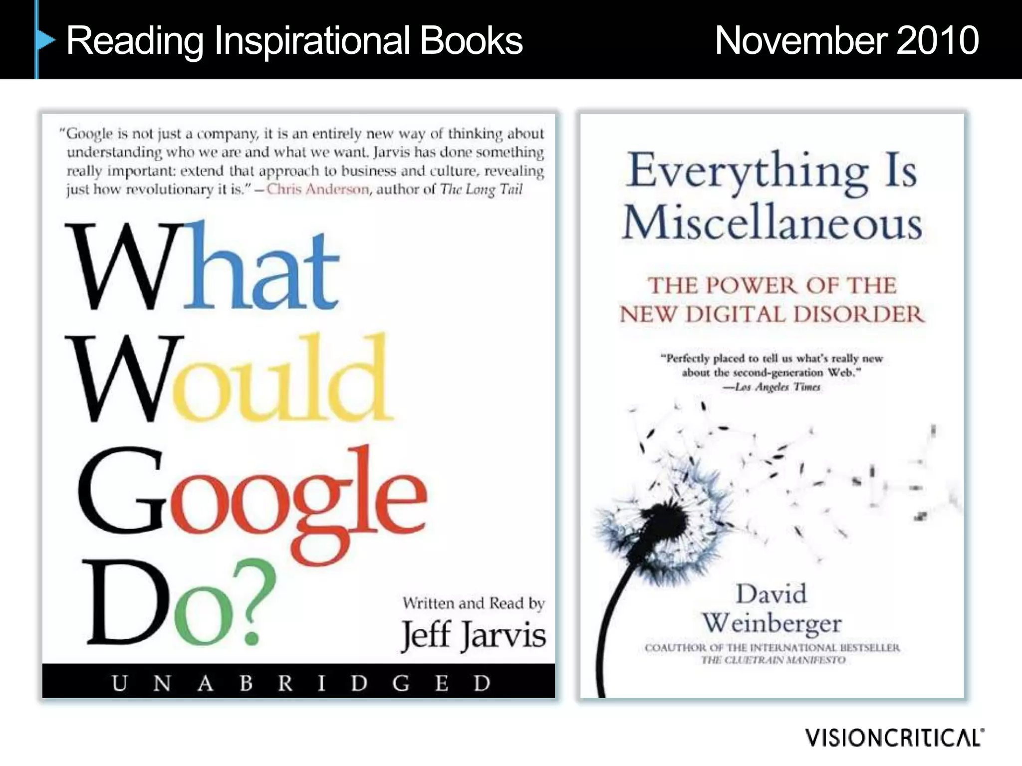 Reading Inspirational Books   November 2010
 