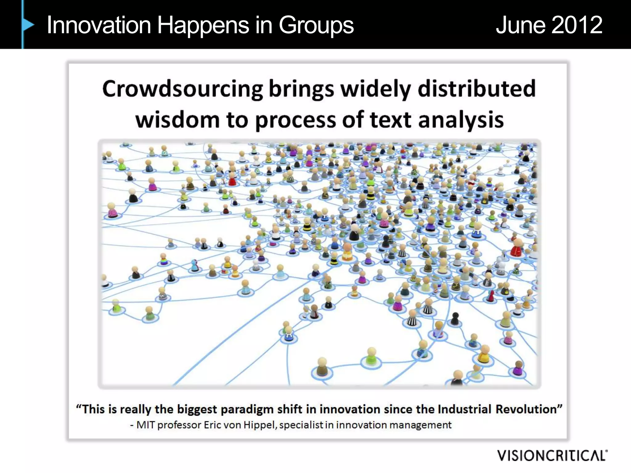 Innovation Happens in Groups   June 2012
 