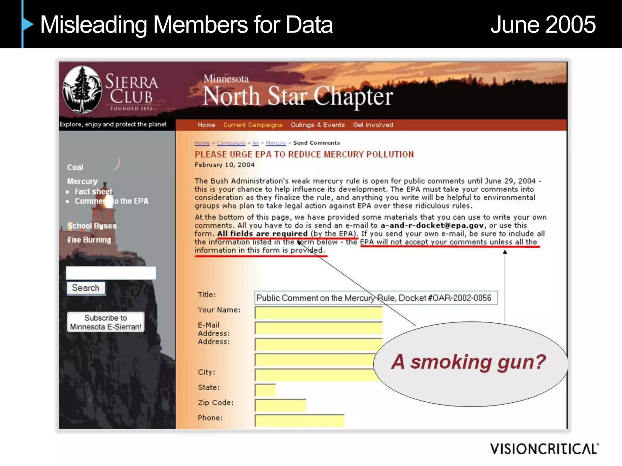 Misleading Members for Data   June 2005
 