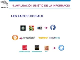LES XARXES SOCIALS
@StaffsGamesTech @gamedesignexpo @br
4. AVALUACIÓ I ÚS ÈTIC DE LA INFORMACIÓ
 