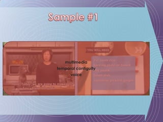Sample #1multimediatemporal contiguityvoice