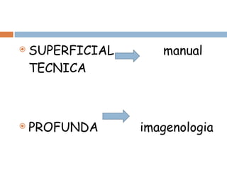 SUPERFICIAL  manual  TECNICA  PROFUNDA  imagenologia 