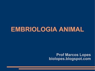 EMBRIOLOGIA ANIMAL


             Prof Marcos Lopes
         biolopes.blogspot.com
 