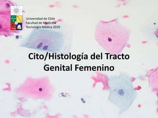 Universidad de Chile Facultad de Medicina Tecnología Médica 2010 Cito/Histología del Tracto Genital Femenino 