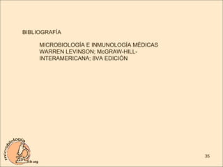 BIBLIOGRAFÍA MICROBIOLOGÍA E INMUNOLOGÍA MÉDICAS WARREN LEVINSON; McGRAW-HILL-INTERAMERICANA; 8VA EDICIÓN 