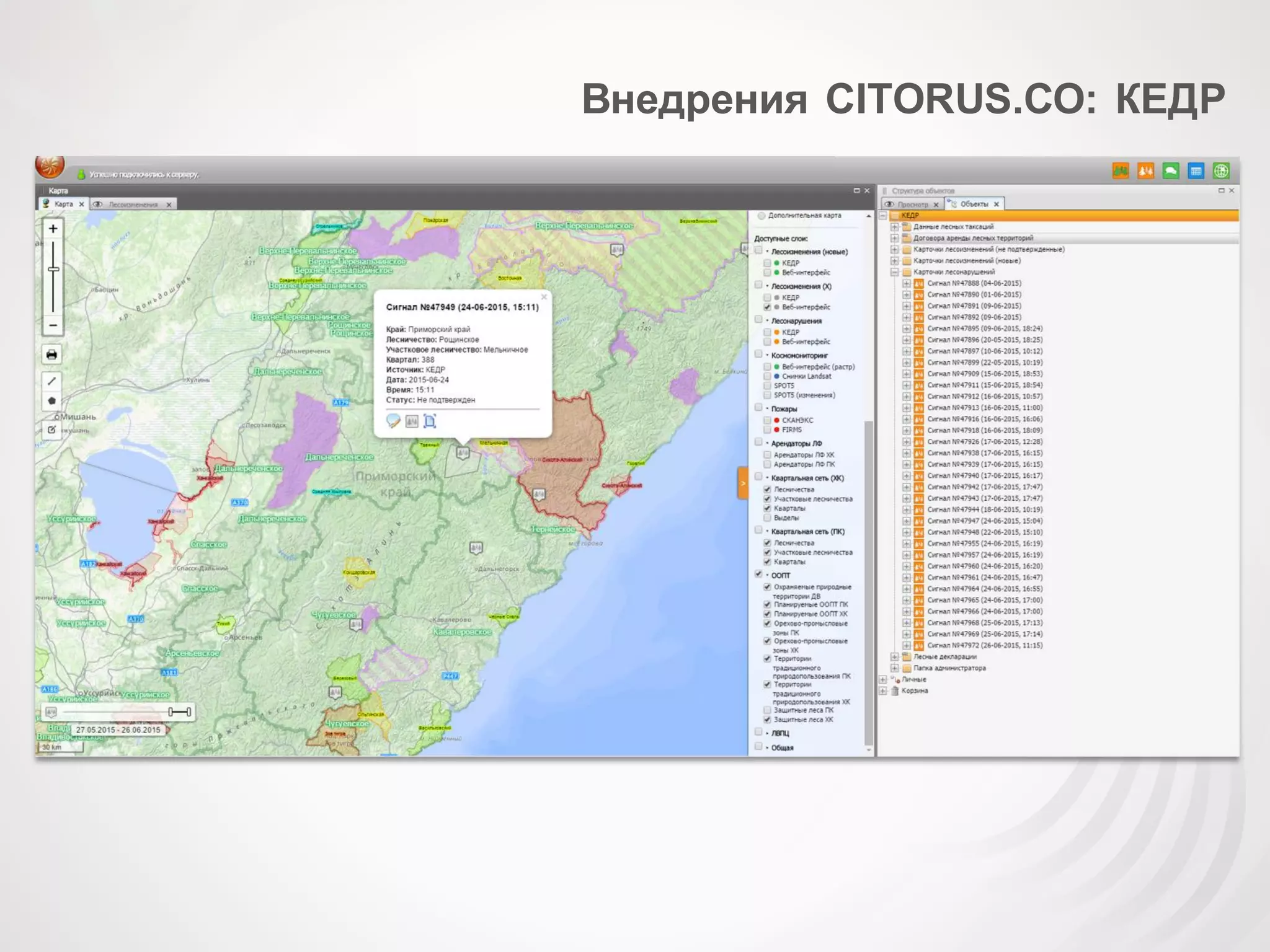 Внедрения CITORUS.СО: КЕДР
 