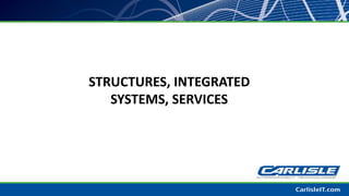 STRUCTURES, INTEGRATED
SYSTEMS, SERVICES
 