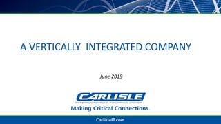 A VERTICALLY INTEGRATED COMPANY
June 2019
 