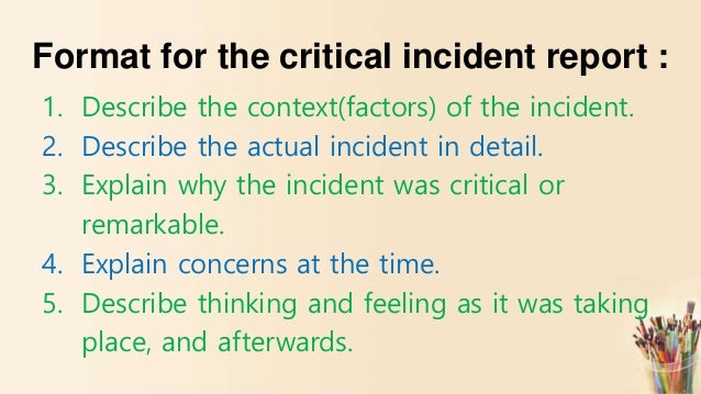 critical incident technique for nursing behavior incident report form