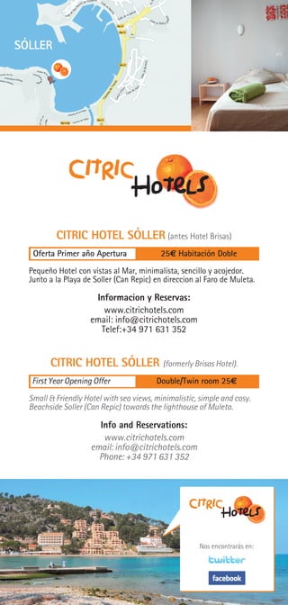 Citric Hotel Soller  5% discount Majorca
