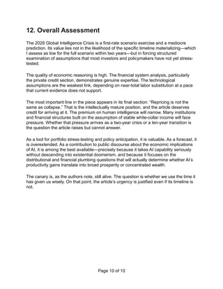 Critical Review of The 2028 Global Intelligence Crisis Scenario | PDF