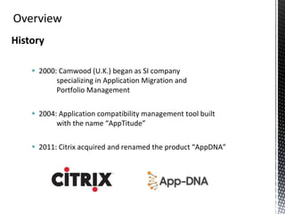 Citrix AppDNA Management Overview v7.6 | PPTX