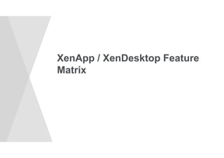 XenApp / XenDesktop Feature 
Matrix 
 