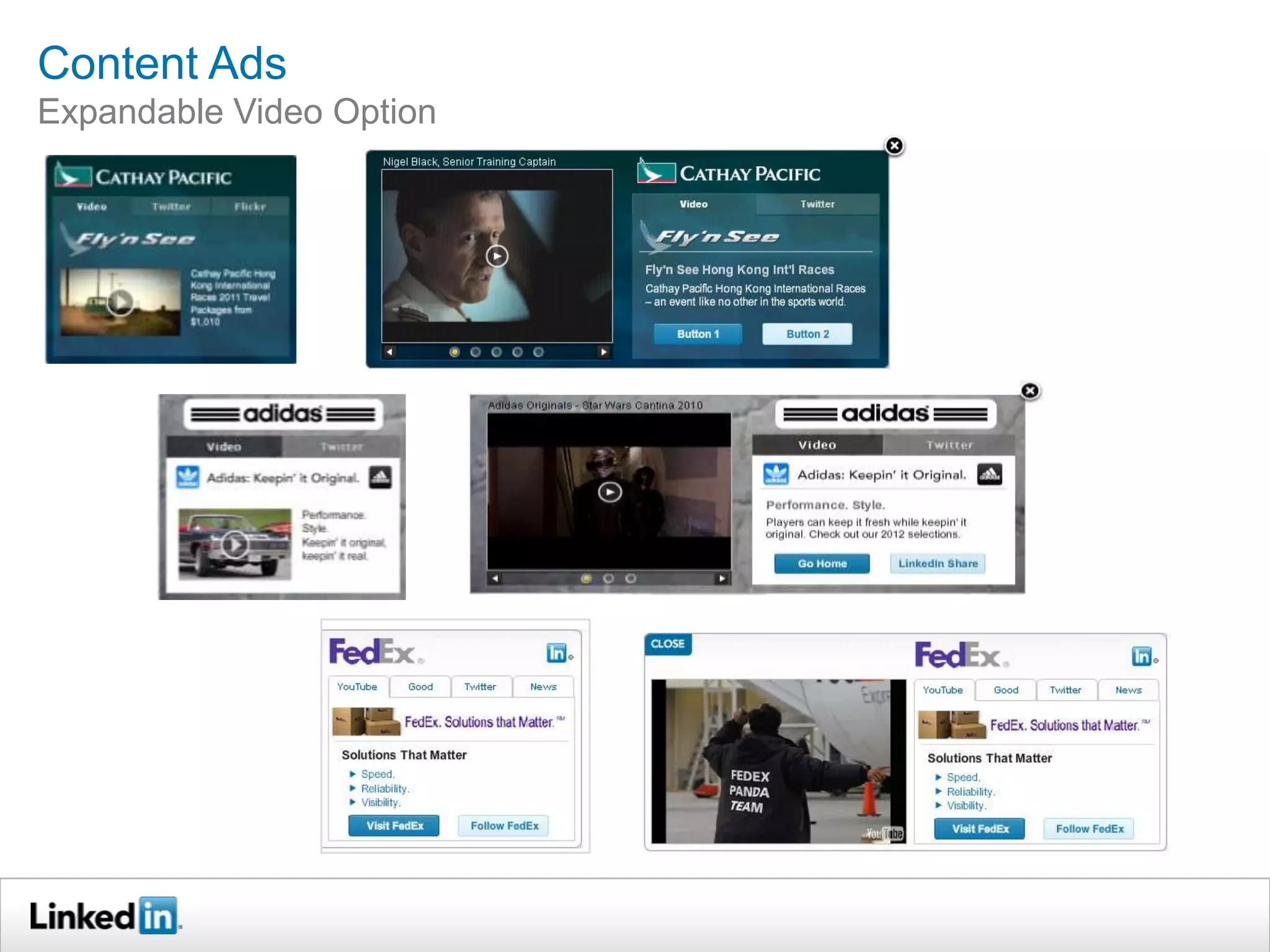 Content Ads
Expandable Video Option
 