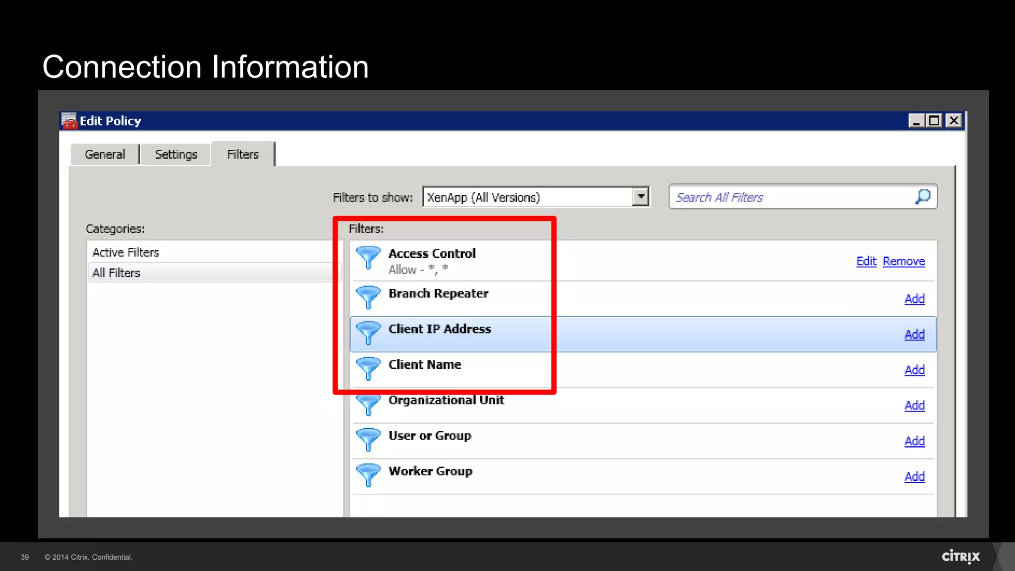 © 2014 Citrix. Confidential.39
Connection Information
 