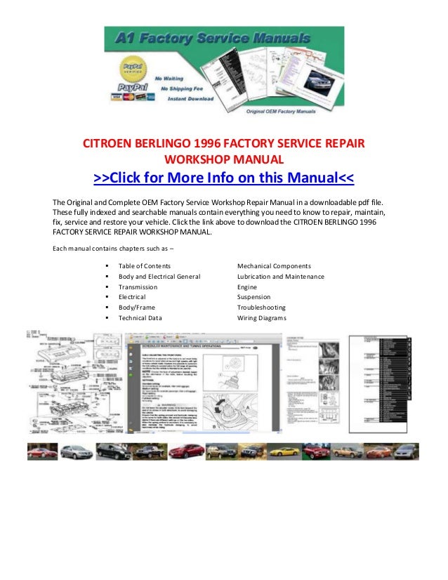 Citroen berlingo 1996 factory service repair workshop manual 2000 kia sportage wiring schematic free download diagram 