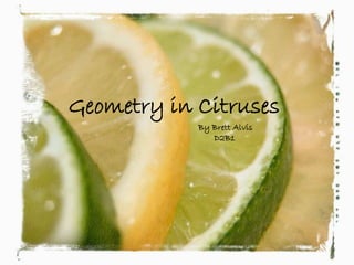 Geometry in Citruses
            By Brett Alvis
               D2B1
 