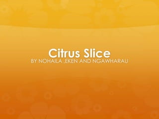 Citrus Slice 
BY NOHAILA ,EKEN AND NGAWHARAU 
 