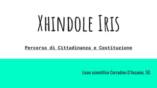 Xhindole Iris
Liceo scientifico Corradino D’Ascanio, 5G
Percorso di Cittadinanza e Costituzione
 