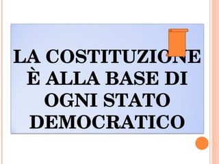 LA COSTITUZIONE È ALLA BASE DI OGNI STATO DEMOCRATICO 