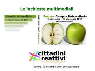 Savona, 20 novembre 2014 @rosybattaglia 
Le inchieste multimediali  