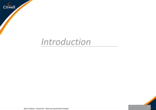 Introduction12Back-To-Basics - Session #1 - Gérer son assortiment Produits