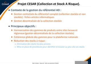 Charte de serviceCharte de service « type » :Guide des procédures (commande,...)Conditions générales de venteCatalogue produit précisant les informations liées aux opérations (délai, mini de commande,...)Back-To-Basics - Session #1 - Gérer son assortiment Produits23