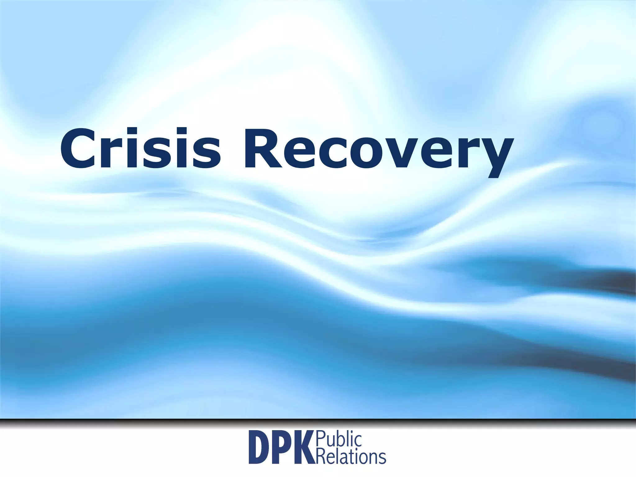 Crisis Recovery 