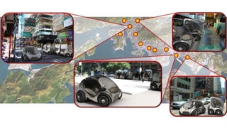 Today's Vehicle         Urban Personal Transportation Needs

range (miles)              300                             40‐50

 weight (lbs)          2500 ‐ 4000                         < 1000

speed (mph)               100+                             20‐35

    capacity    5 passengers, full luggage        2 passengers & carry‐ons
parking area 
      (sq ft)              175                              <50
                                                                                     CityCar core principles:

                                                                                       Substitute & Simplify

                                                                                       Regionalize function

                                                                                   minimize the amount of “stuff”
 