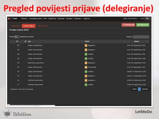 Pregled povijesti prijave (delegiranje)
LetMeDo
 